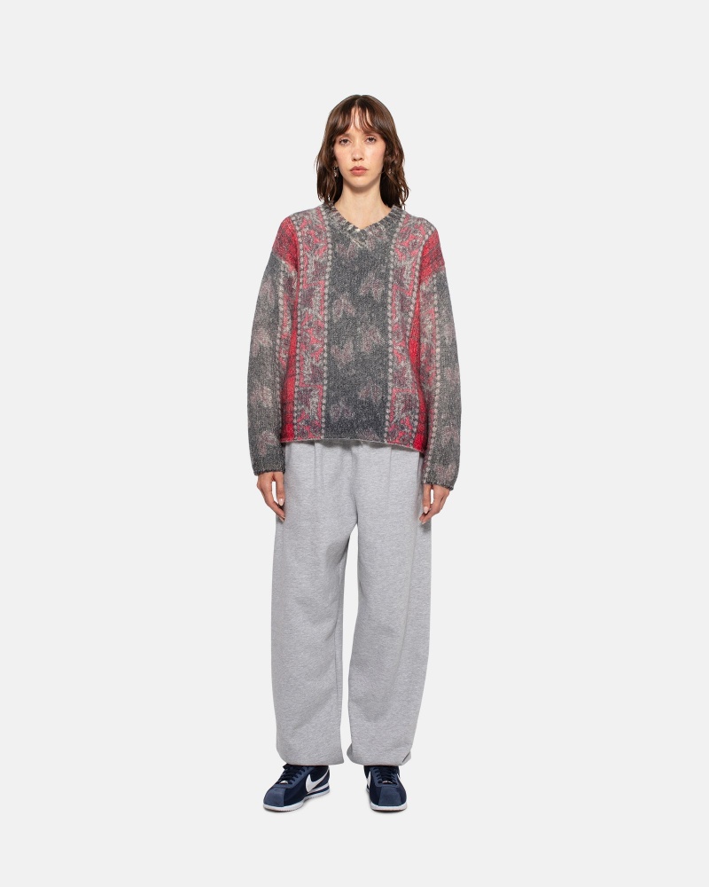 Stüssy Mixed Print Alpaca Sweater Long Sleeve Sweater | QDH-420983