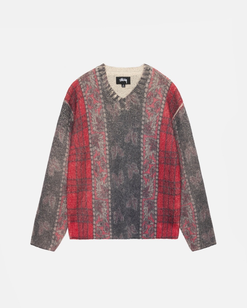 Stüssy Mixed Print Alpaca Sweater Long Sleeve Sweater | QDH-420983