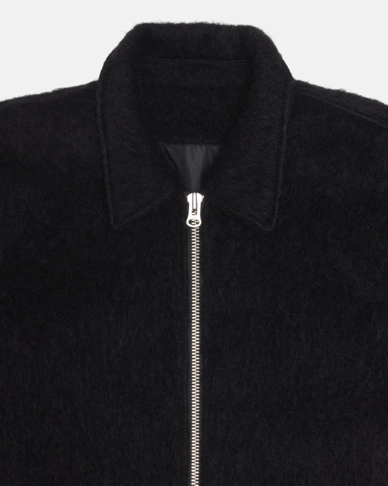 Stüssy Mohair Club Jacket Long Sleeve Outerwear Black | HDO-721698