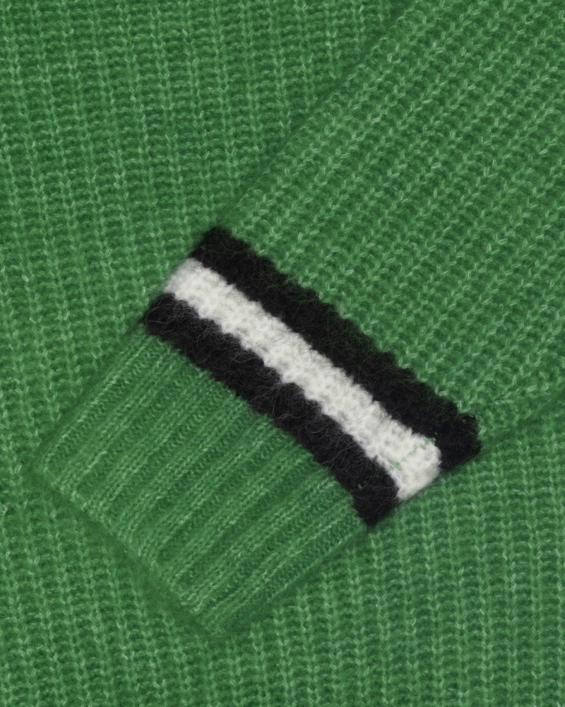 Stüssy Mohair Tennis Sweater Long Sleeve Sweater Green | KJD-168023