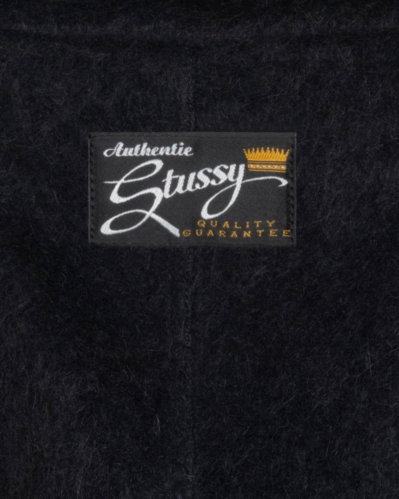 Stüssy Mohair Trench Coat Long Sleeve Outerwear Black | NEG-761453