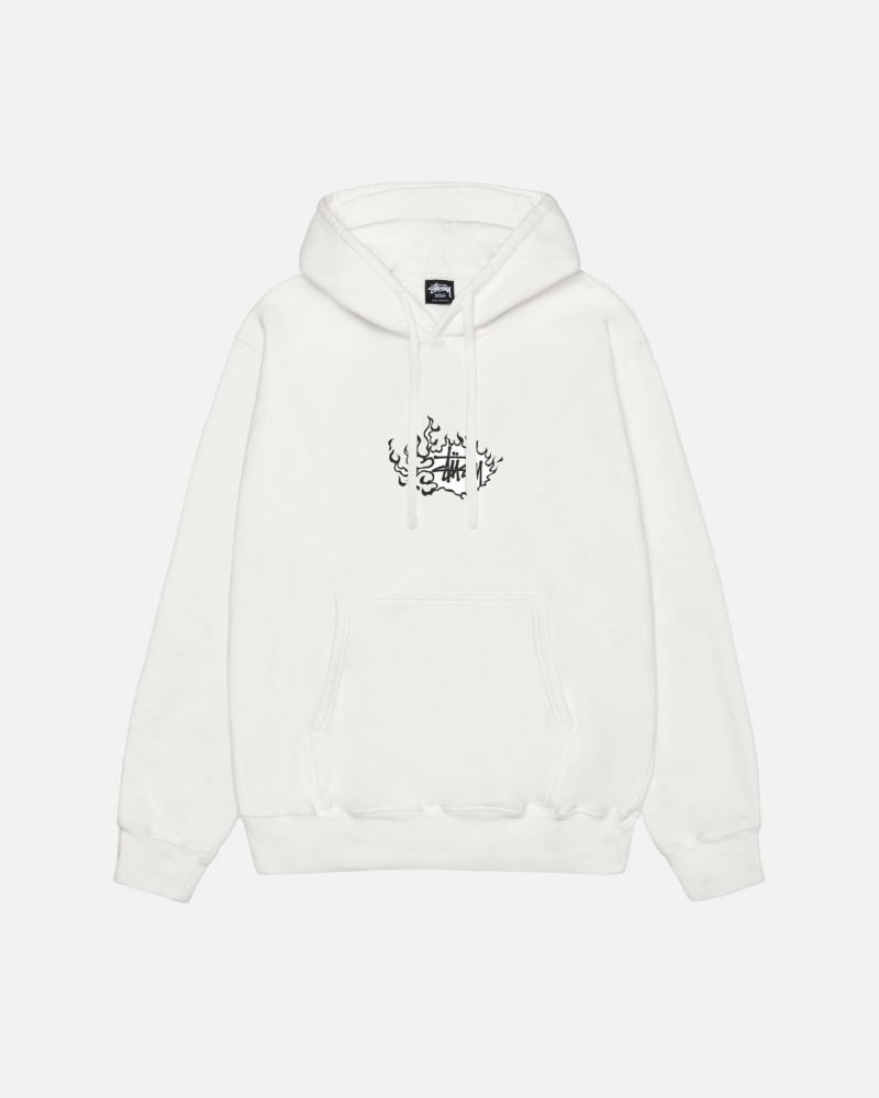 Stüssy Mosaic Dragon Hoodie Pigment Dyed Long Sleeve Sweatshirt Natural | DGJ-620834