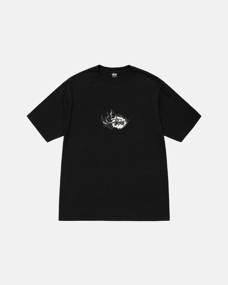 Stüssy Mosaic Dragon Tee Pigment Dyed Short Sleeve T-Shirt Black | LCZ-209765