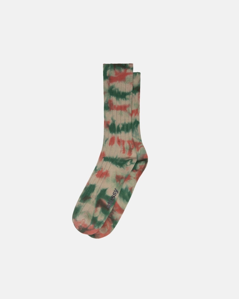 Stüssy Multi Dyed Ribbed Socks Socks Clay Forest | VUF-153976