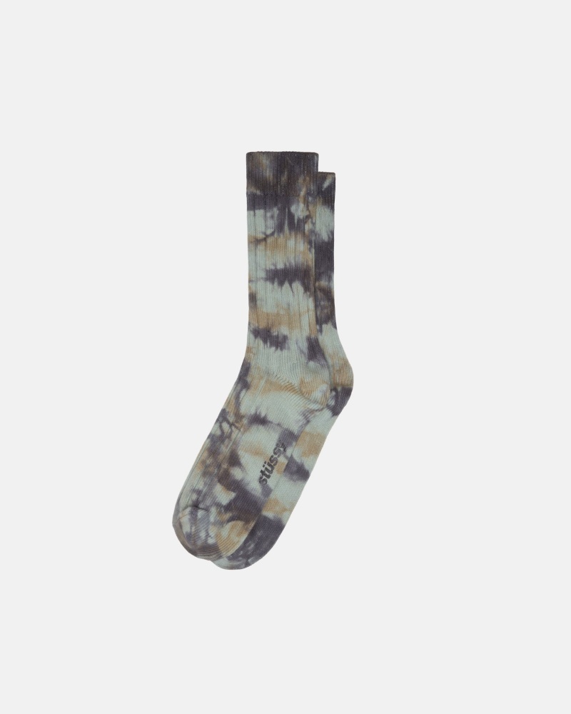 Stüssy Multi Dyed Ribbed Socks Socks Cloud Sand | DZP-543701