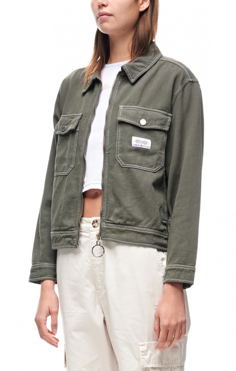 Stüssy Nevada Denim Jacket Jackets Fern | IRP-389647