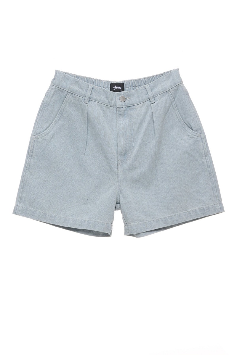 Stüssy Nevada Denim Short Shorts & Pants White Wash Denim | UGA-354296