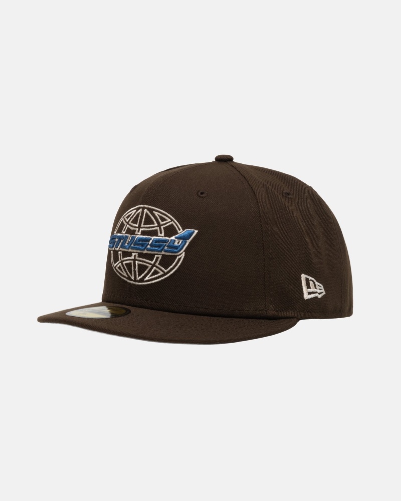 Stüssy New Era 59Fifty Airplane Ball Cap Brown | TDB-793518