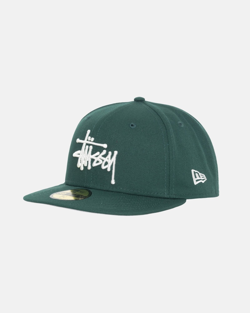 Stüssy New Era 59Fifty Authentic Ball Cap Hunter Green | RMA-269158