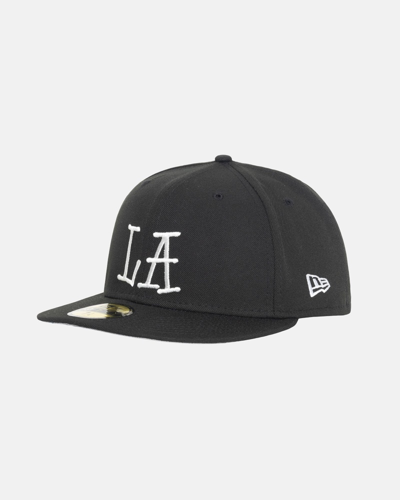 Stüssy New Era 59Fifty La Ball Cap Black | UWJ-631750