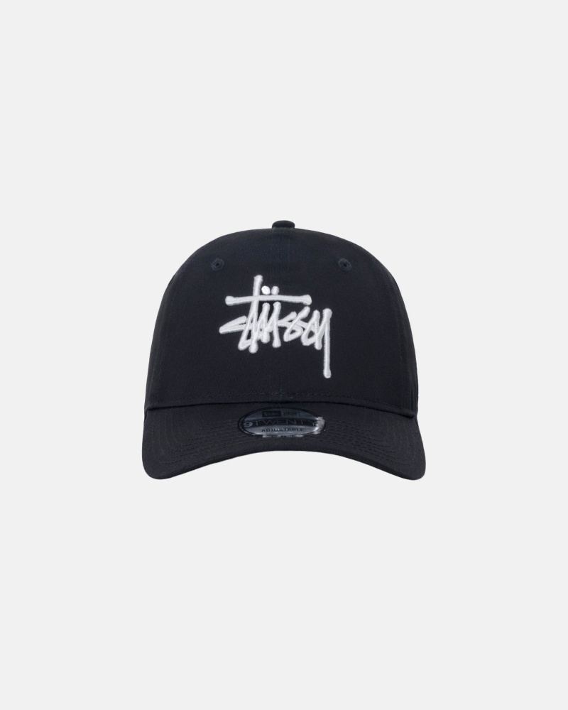 Stüssy New Era 9Twenty Basic Strapback Ball Cap Black | BKE-817635