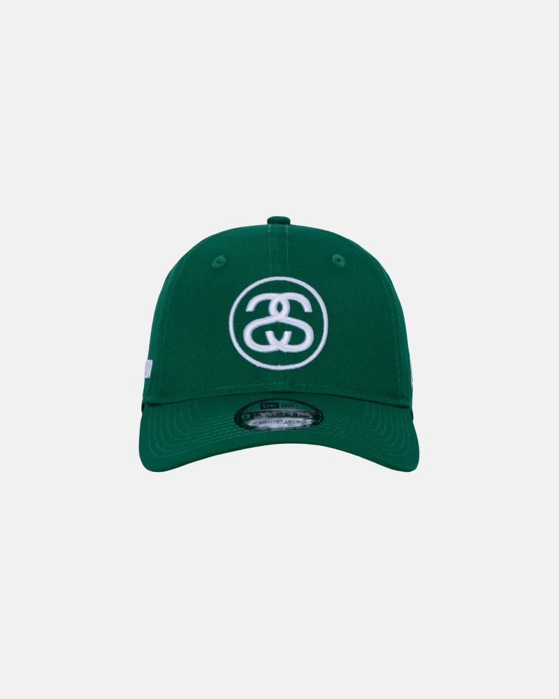 Stüssy New Era 9Twenty SS Link Ball Cap Green | FUA-083271