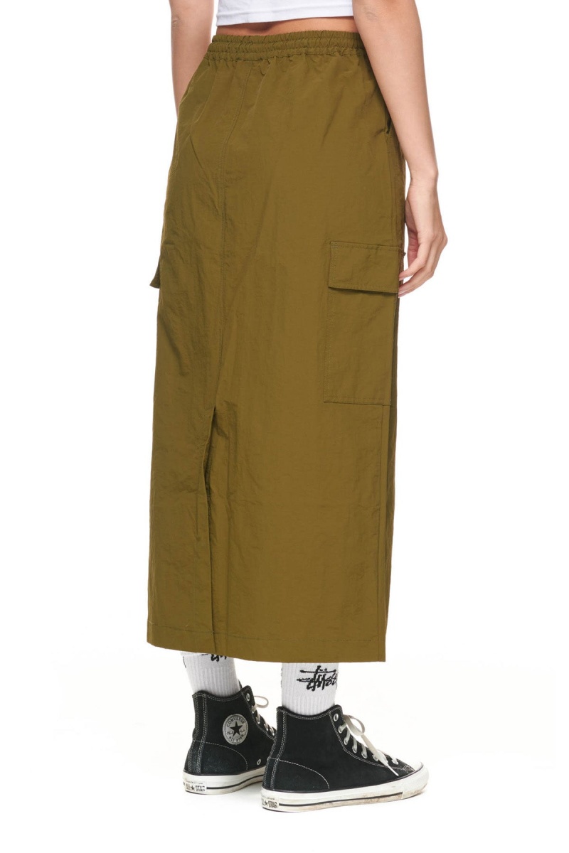 Stüssy Nylon Cargo Midi Skirt Shorts & Pants Flight Green | ZIN-354782