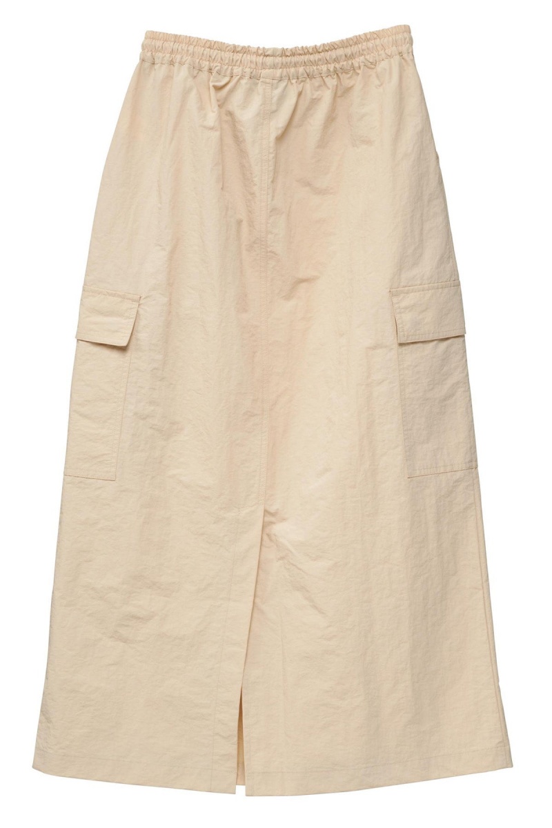 Stüssy Nylon Cargo Midi Skirt Shorts & Pants White Sand | VXT-843760