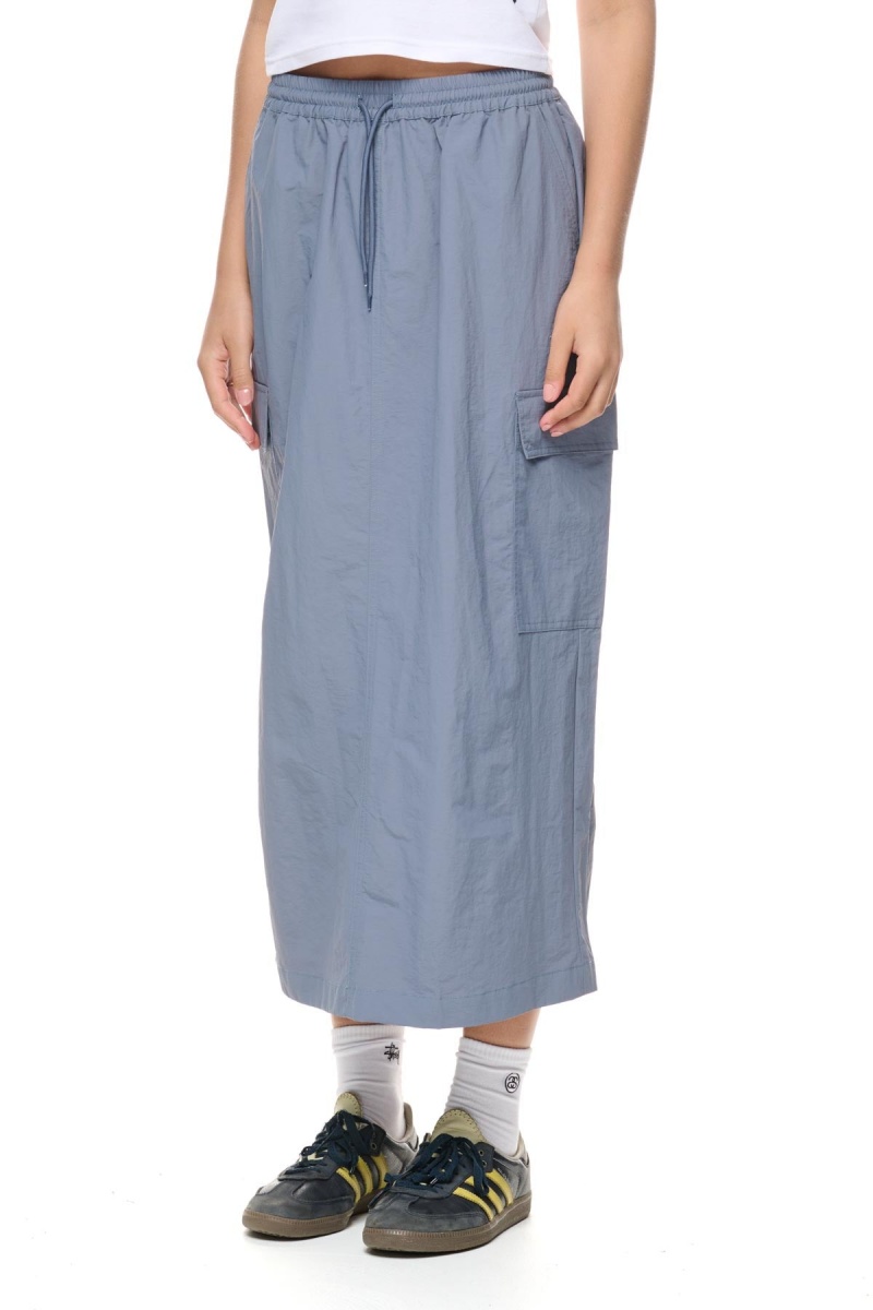 Stüssy Nylon Cargo Midi Skirt Shorts & Pants Steel Blue | HMJ-970581