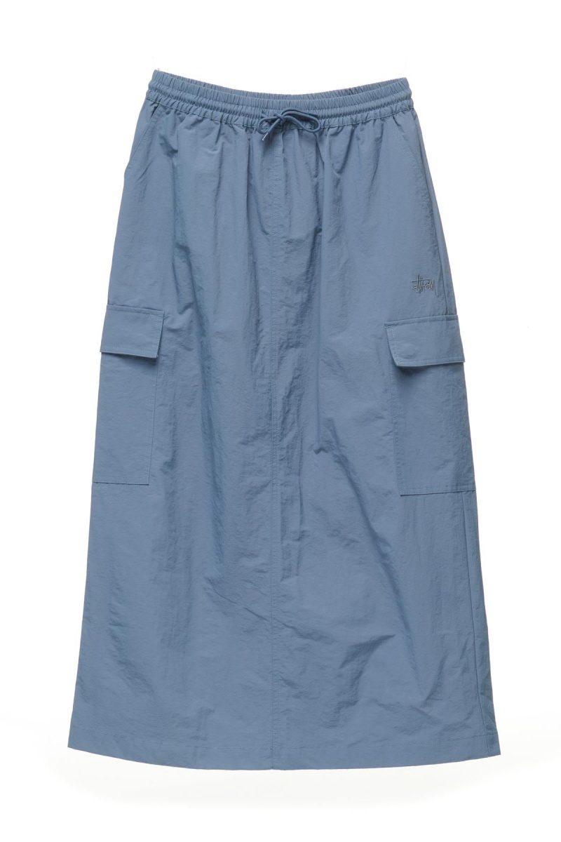 Stüssy Nylon Cargo Midi Skirt Shorts & Pants Steel Blue | HMJ-970581