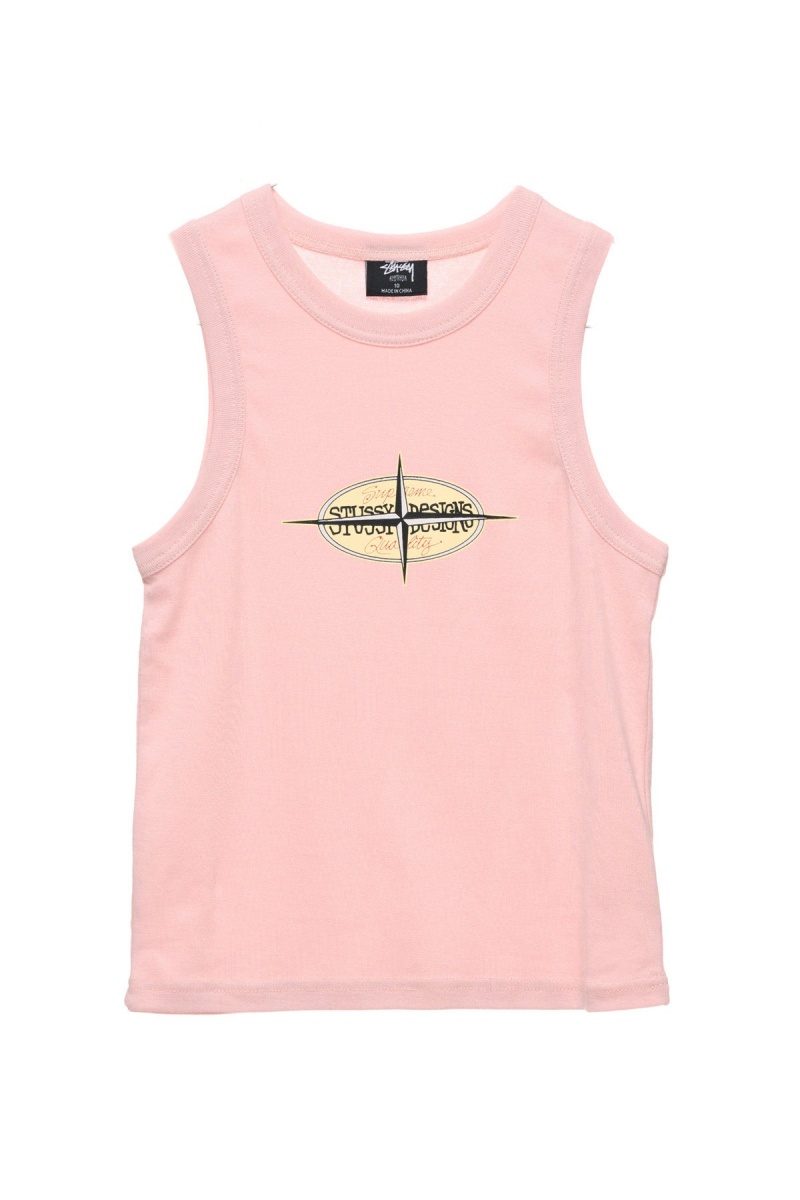 Stüssy Points Rib Tank T-Shirts L/S Washed Pink | EAP-103948