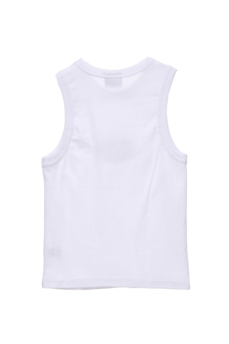 Stüssy Points Rib Tank T-Shirts L/S White | XTO-273015