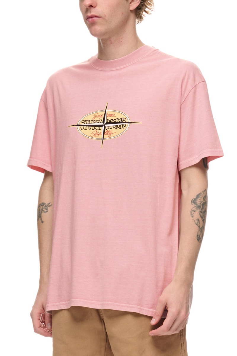 Stüssy Points Ss Tee Tees Pigment Washed Pink | DVI-867301