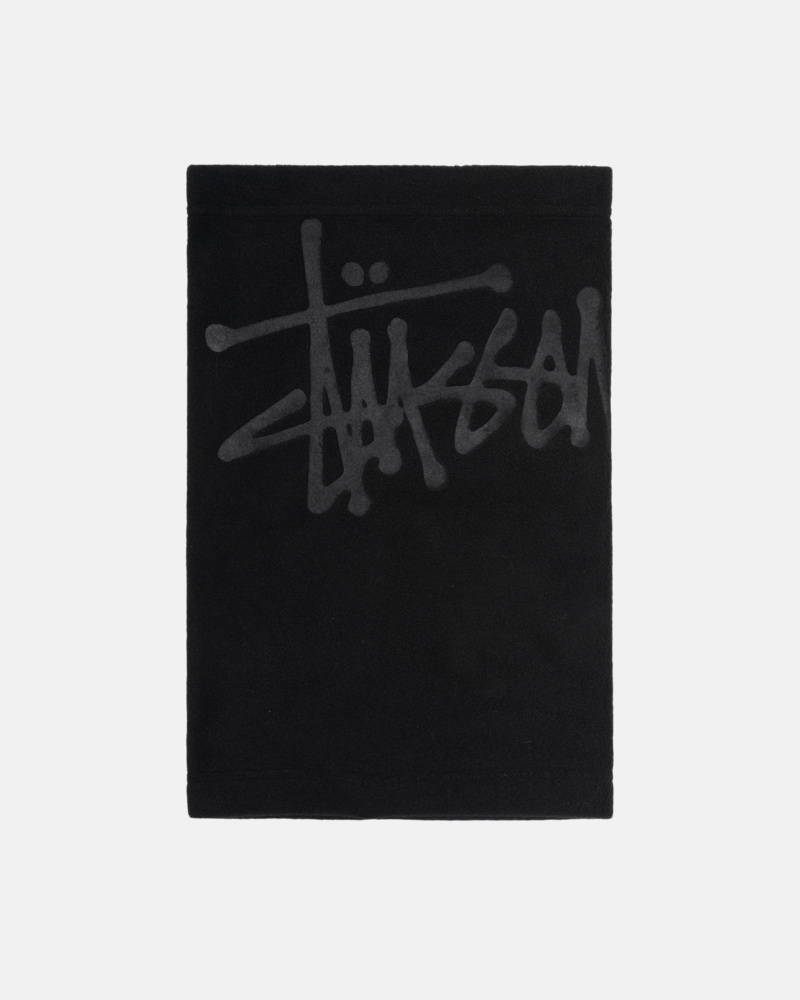 Stüssy Polar Fleece Neck Warmer Scarf Black | GKR-754310