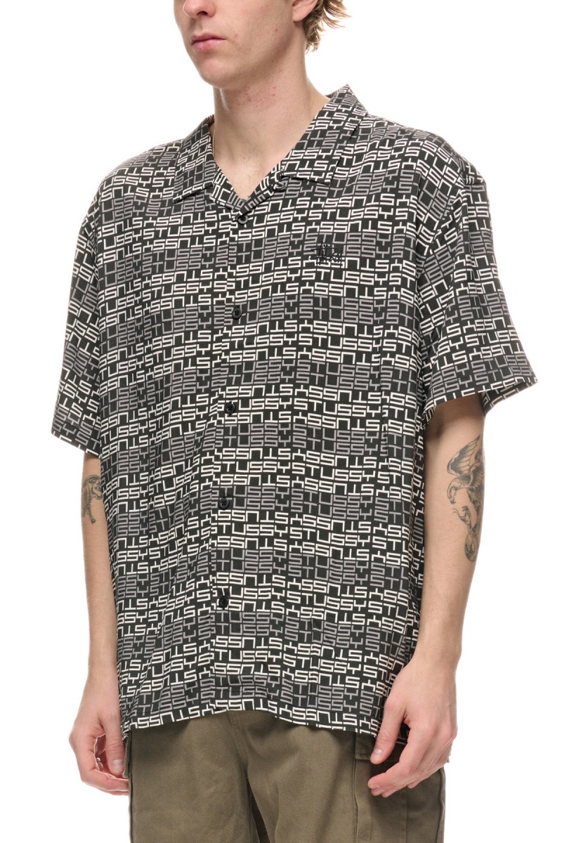 Stüssy Repeat Ss Shirt Shirts Black | IKZ-918306