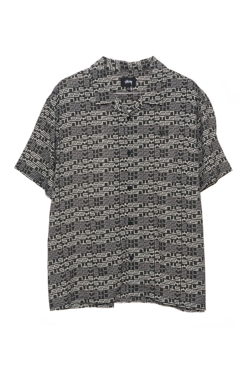 Stüssy Repeat Ss Shirt Shirts Black | IKZ-918306