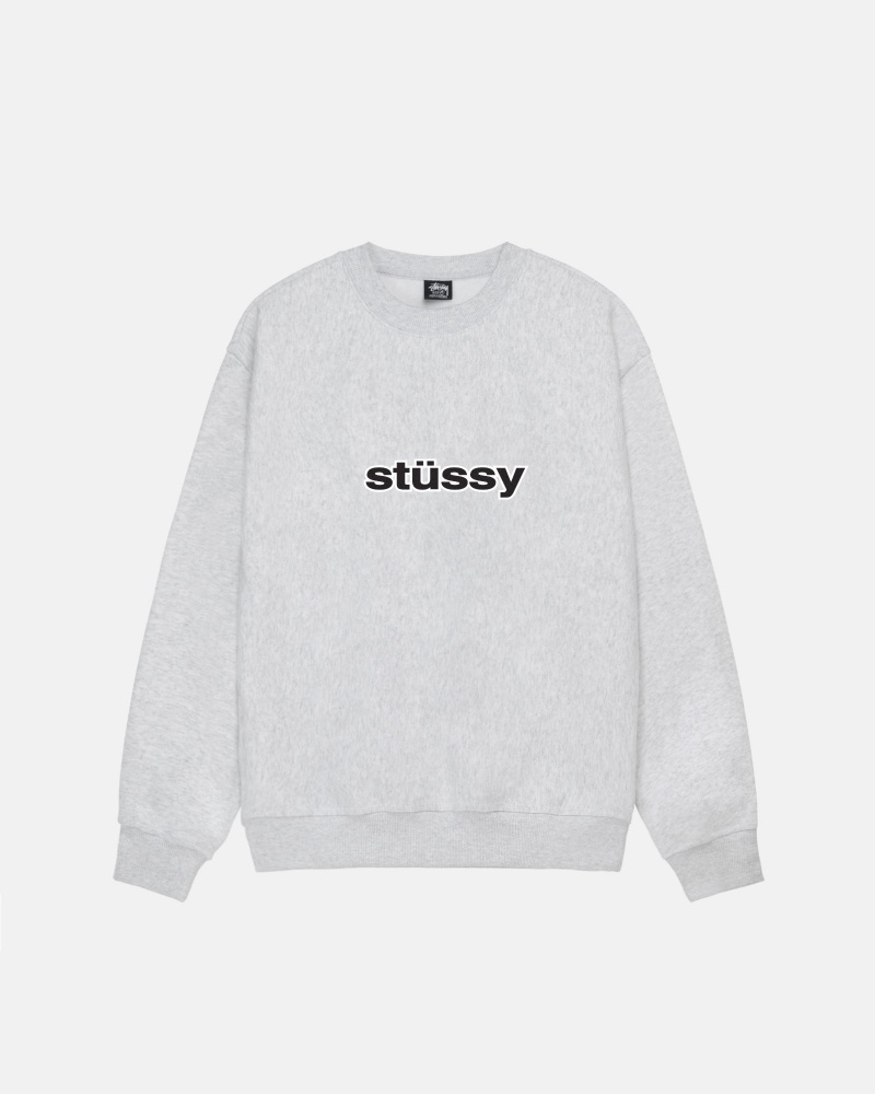 Stüssy SS-Link Crew Long Sleeve Sweatshirt Ash Heather | NTM-675194