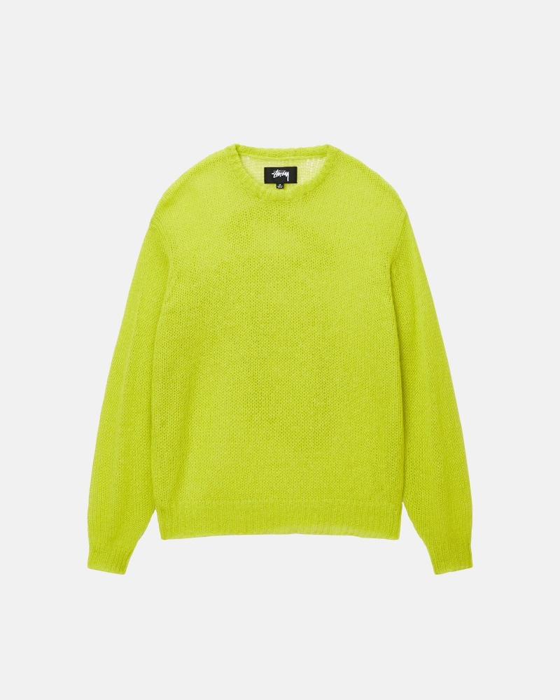 Stüssy S Loose Knit Sweater Long Sleeve Sweater Lime | WEF-504279