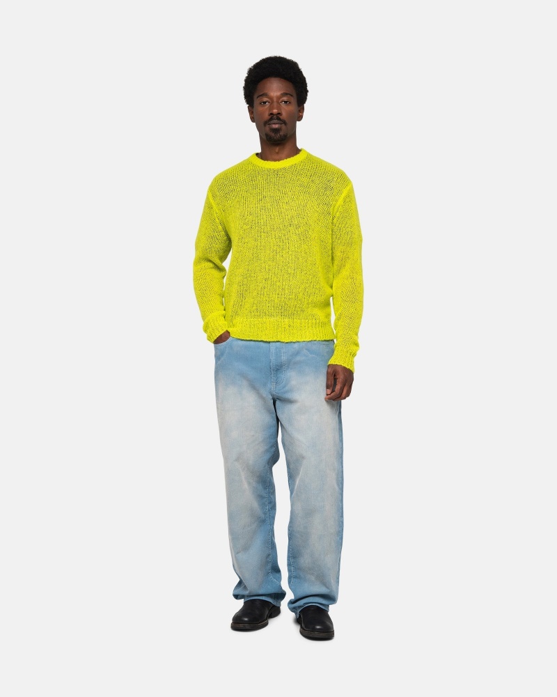 Stüssy S Loose Knit Sweater Long Sleeve Sweater Lime | WEF-504279