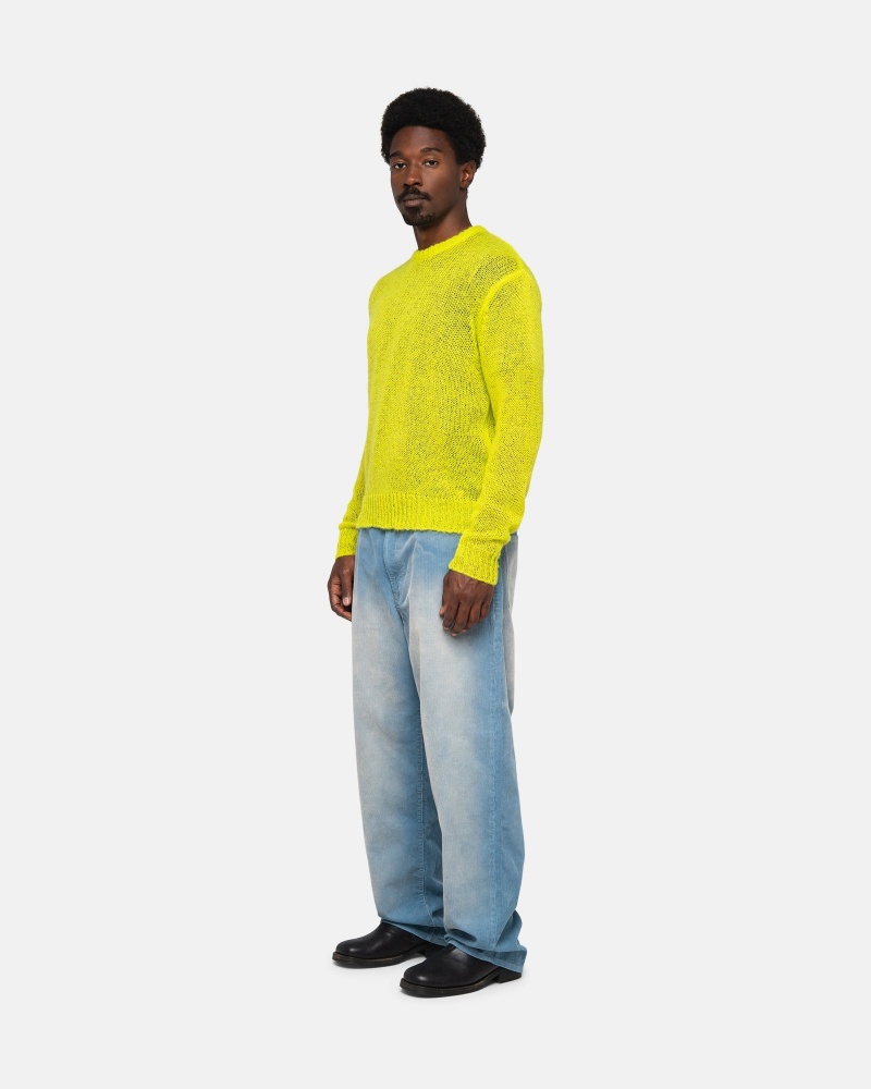 Stüssy S Loose Knit Sweater Long Sleeve Sweater Lime | WEF-504279