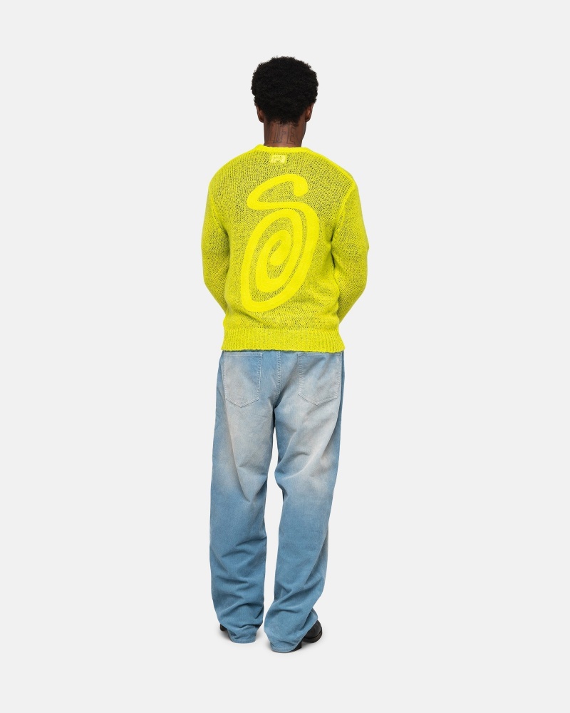 Stüssy S Loose Knit Sweater Long Sleeve Sweater Lime | WEF-504279