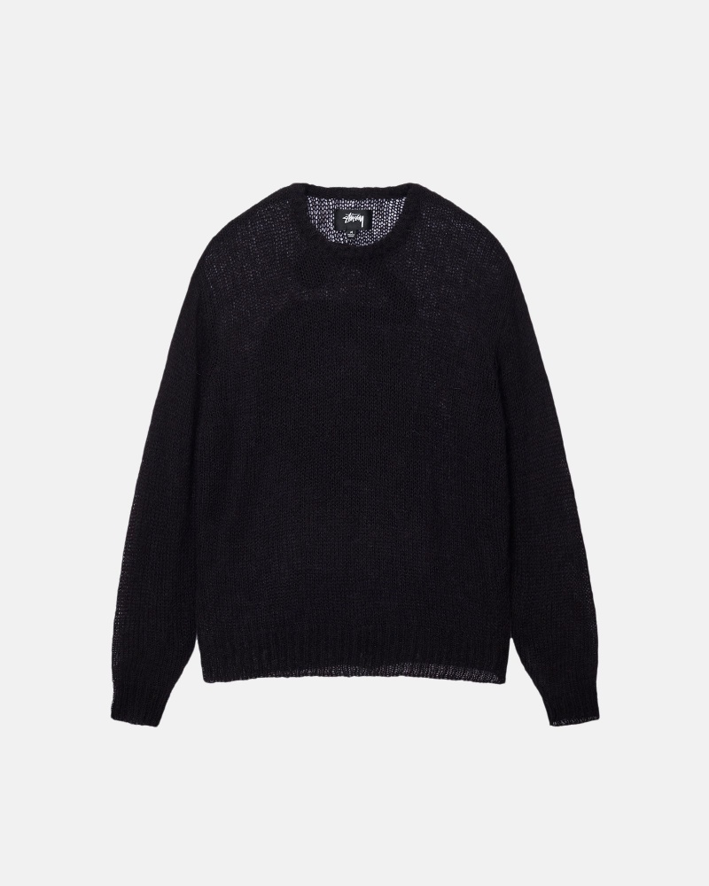 Stüssy S Loose Knit Sweater Long Sleeve Sweater Black | HOF-921706