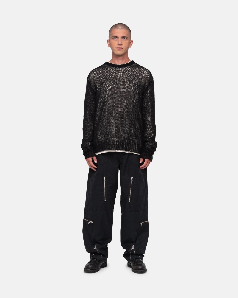 Stüssy S Loose Knit Sweater Long Sleeve Sweater Black | HOF-921706