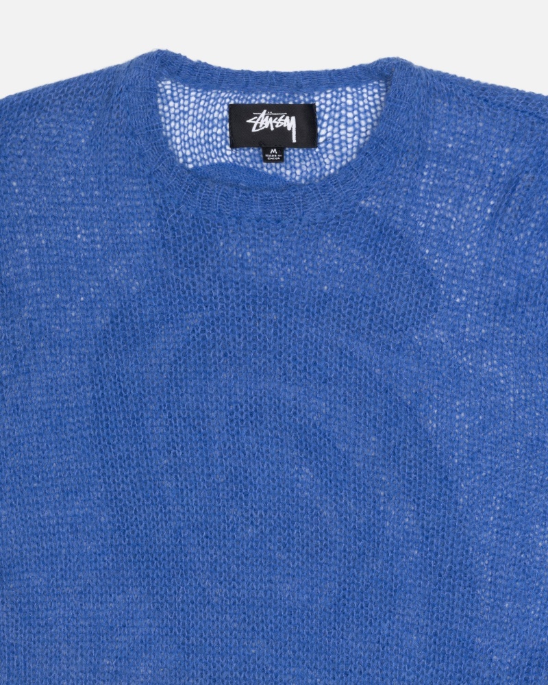 Stüssy S Loose Knit Sweater Long Sleeve Sweater Blue | MZB-456973