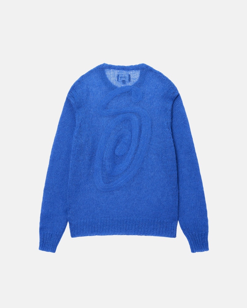 Stüssy S Loose Knit Sweater Long Sleeve Sweater Blue | MZB-456973