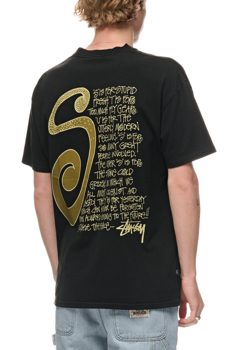 Stüssy S Talk Ss Tee Tees Pigment Black | UJX-529376