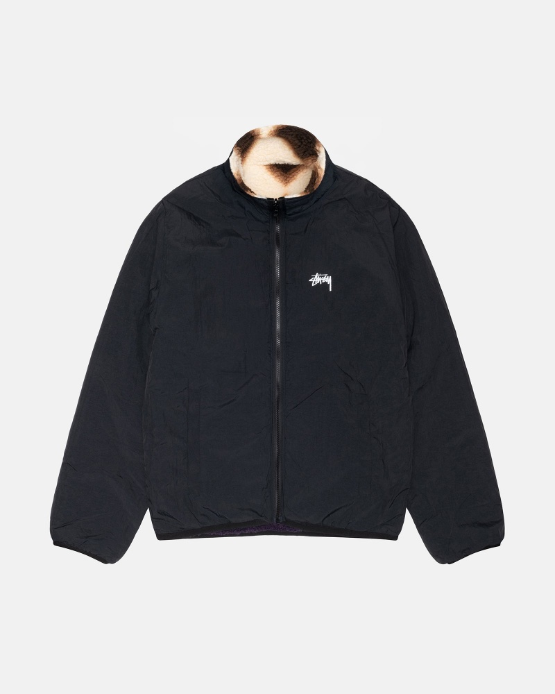 Stüssy Sherpa Reversible Jacket Long Sleeve Sweatshirt Tan | JND-086742