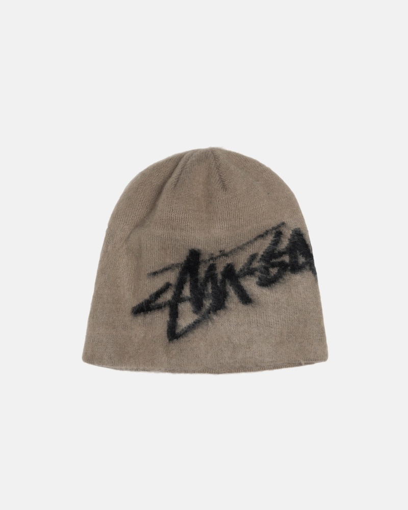 Stüssy Skullcap Brushed Out Stock Beanie Sand | JCR-541026