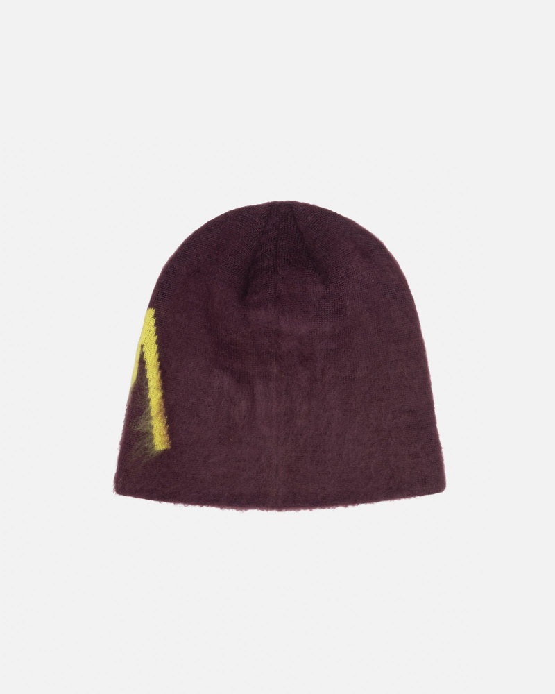 Stüssy Skullcap Brushed Out Stock Beanie Eggplant | RPB-642957