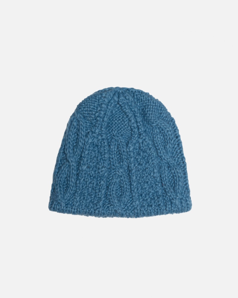 Stüssy Skullcap Cable Knit Beanie Blue | APQ-381075