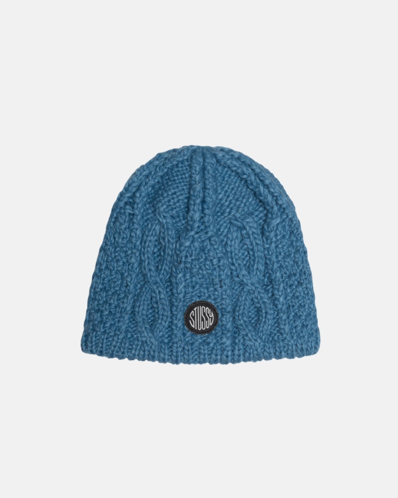 Stüssy Skullcap Cable Knit Beanie Blue | APQ-381075