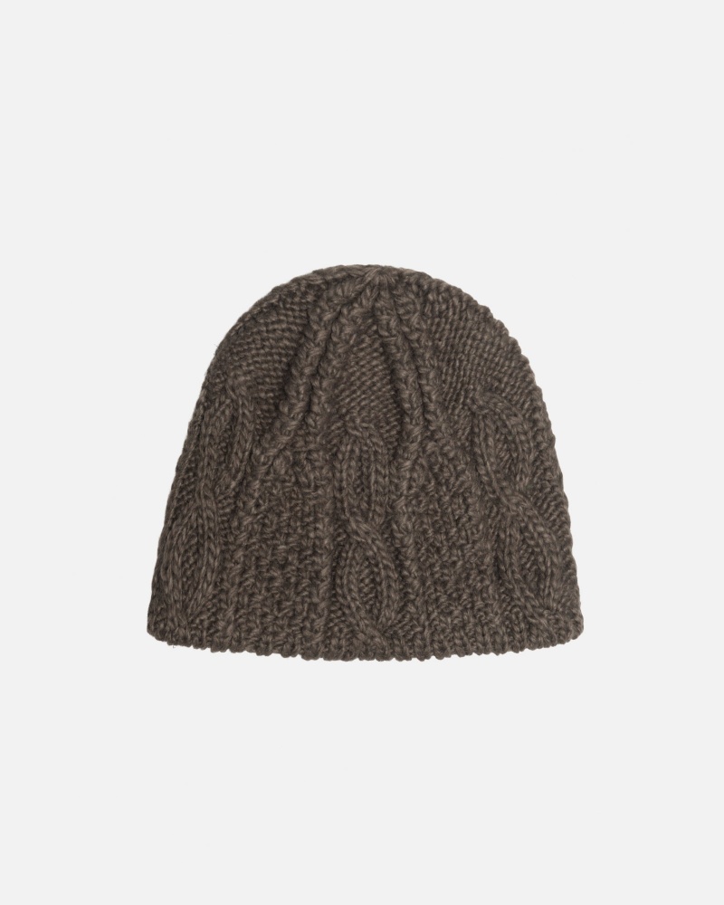 Stüssy Skullcap Cable Knit Beanie Brown | OHF-467920