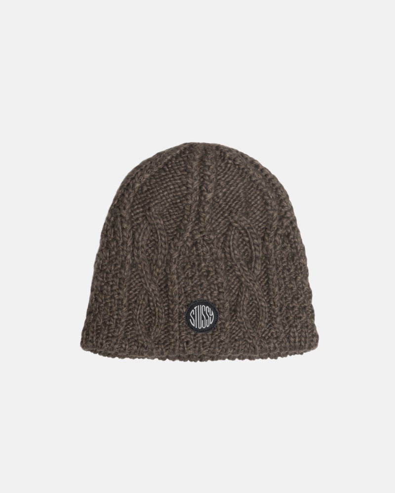 Stüssy Skullcap Cable Knit Beanie Brown | OHF-467920