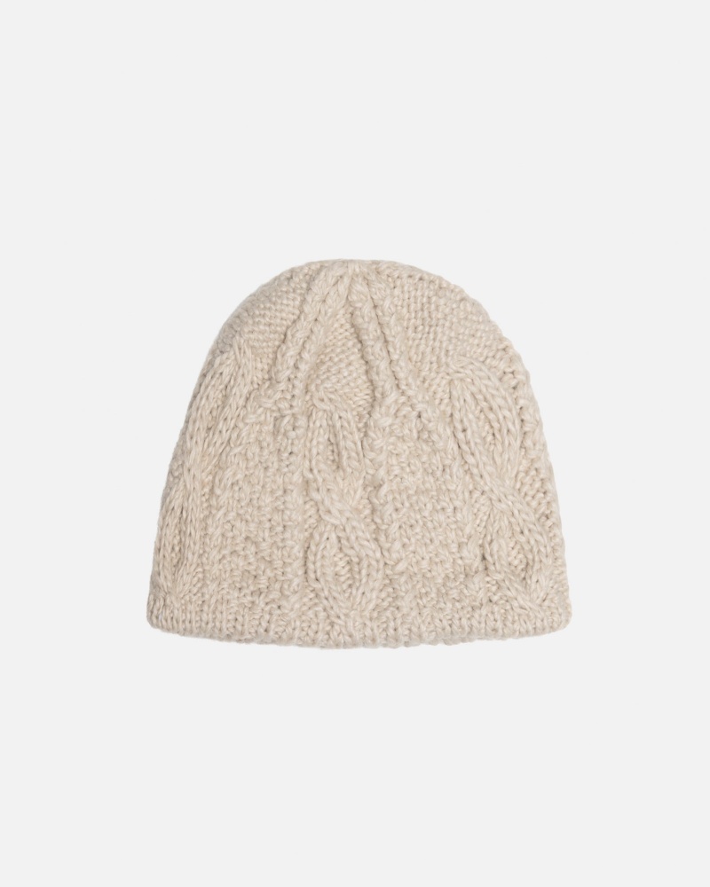 Stüssy Skullcap Cable Knit Beanie Natural | TQB-102643