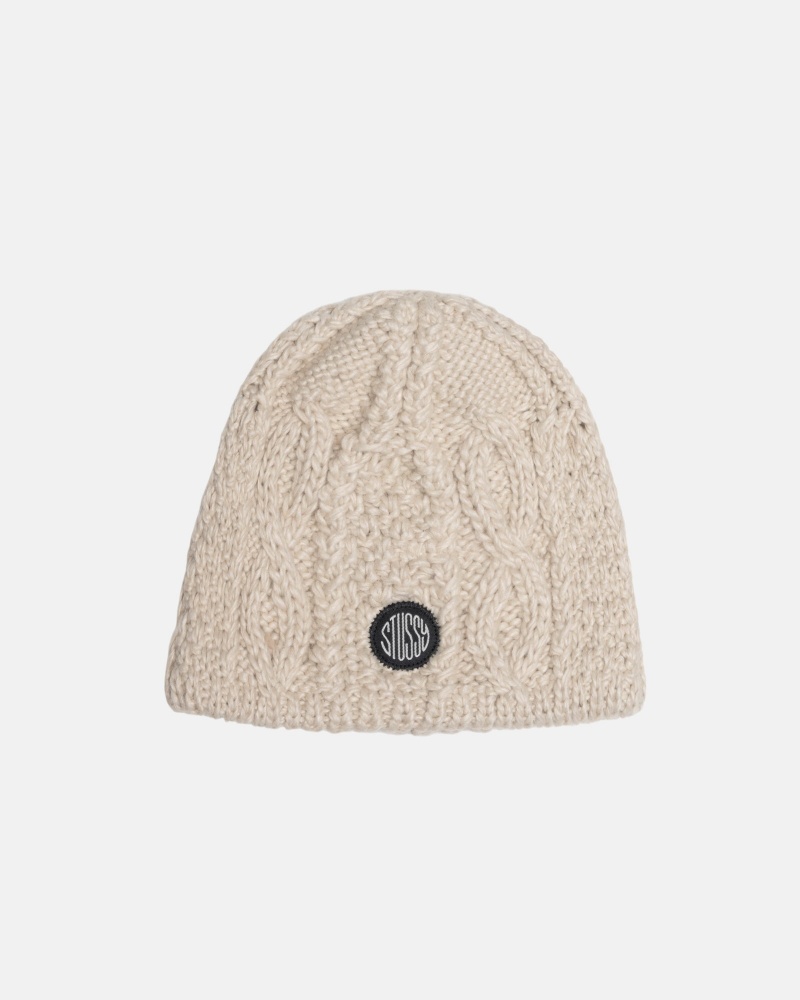 Stüssy Skullcap Cable Knit Beanie Natural | TQB-102643