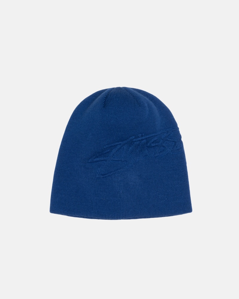 Stüssy Skullcap Embossed Smooth Stock Beanie Royal | CQH-546810