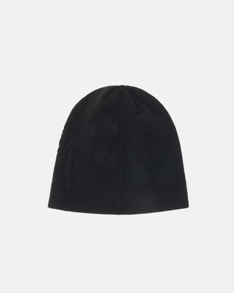 Stüssy Skullcap Embossed Smooth Stock Beanie Black | RCJ-521987