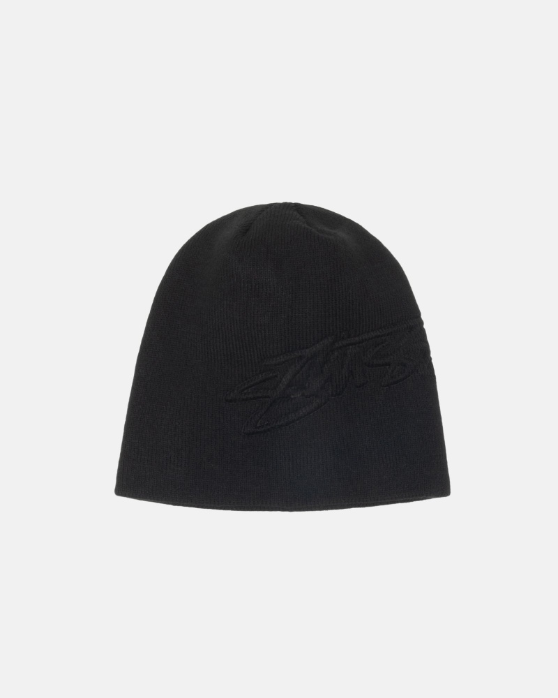 Stüssy Skullcap Embossed Smooth Stock Beanie Black | RCJ-521987