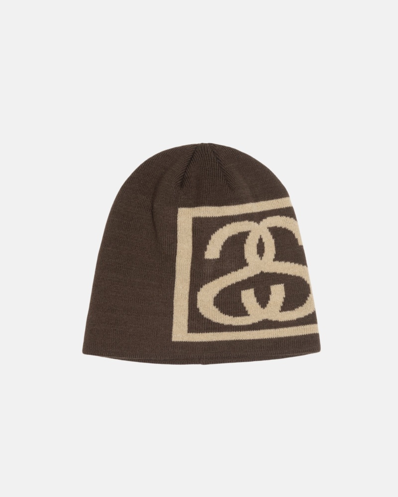 Stüssy Skullcap SS Link Beanie Brown | QHM-637920