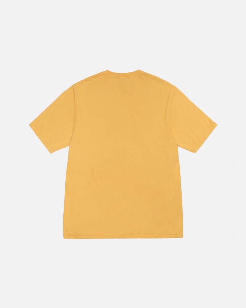 Stüssy Small Stock Tee Pigment Dyed Short Sleeve T-Shirt Honey | MAW-152386